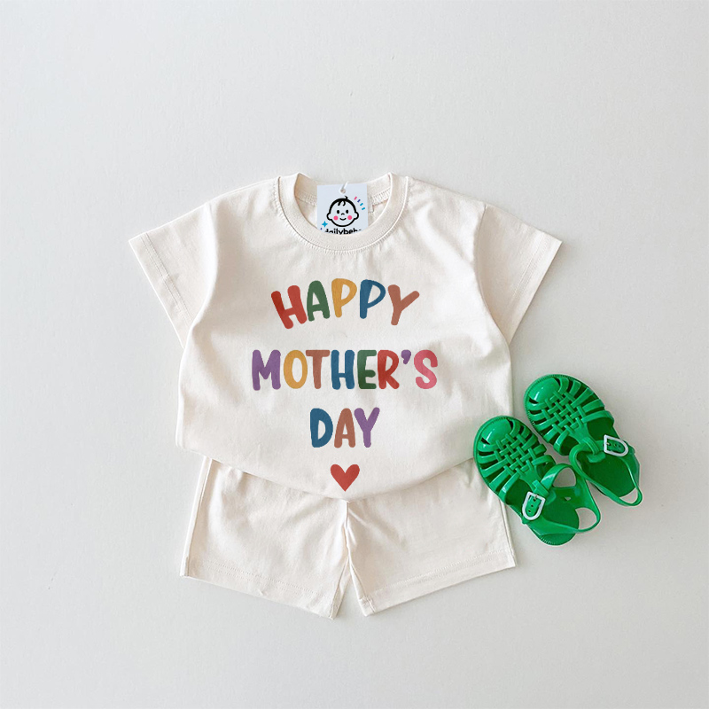 HAPPY MOTHER'S DAY Baby Slogan White Set 