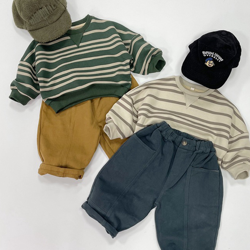 Toddler Casual Striped Loose Comfort Sweatshirt