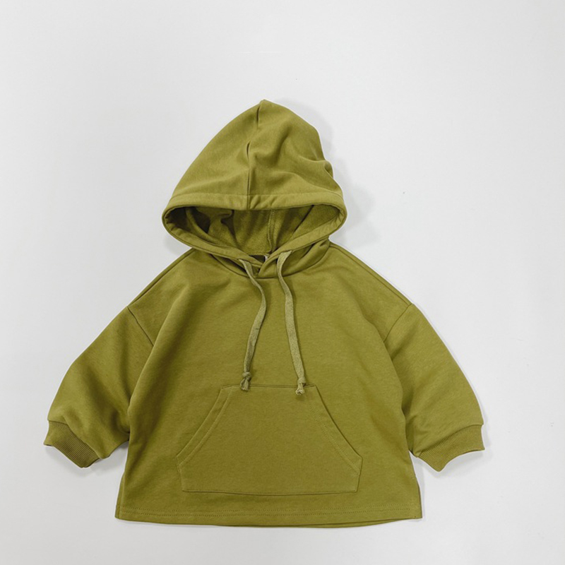 Toddler Casual Pocket Solid Color Hoodie