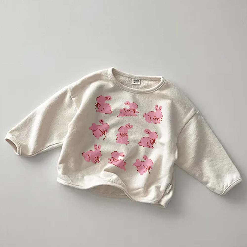 Baby Toddler Rabbit Solid Color Loose T-Shirt