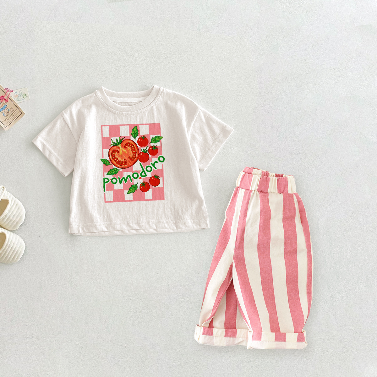 Baby Toddler Plaid Tomato 2-Piece Set