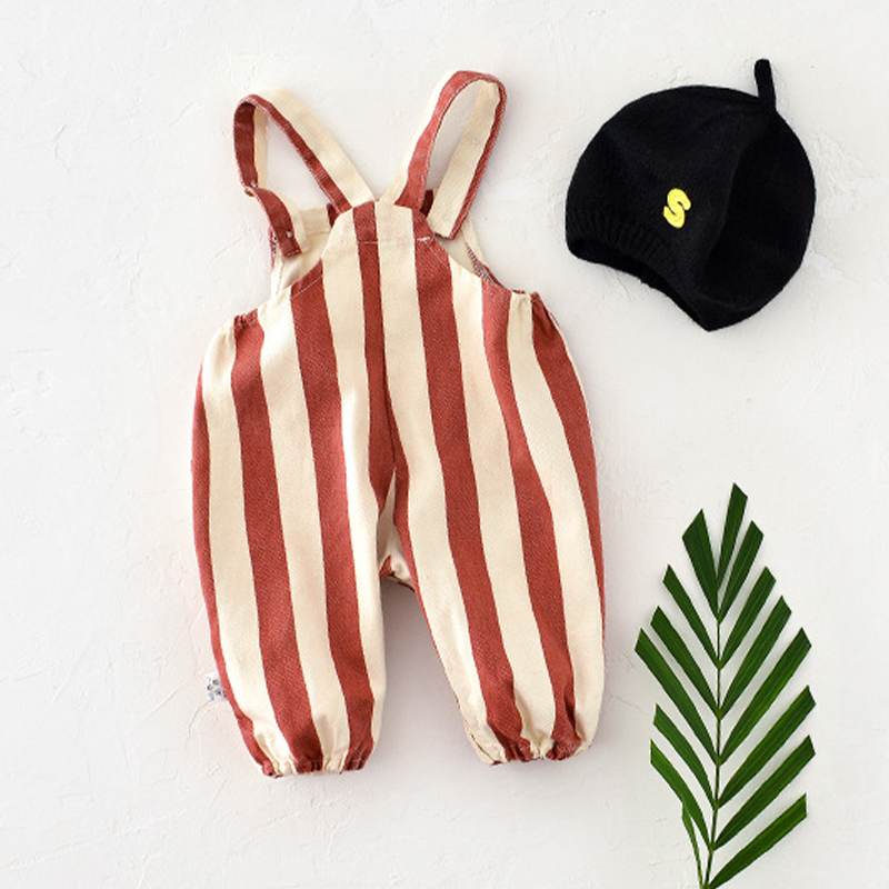Baby Bear Adjustable Striped Overalls