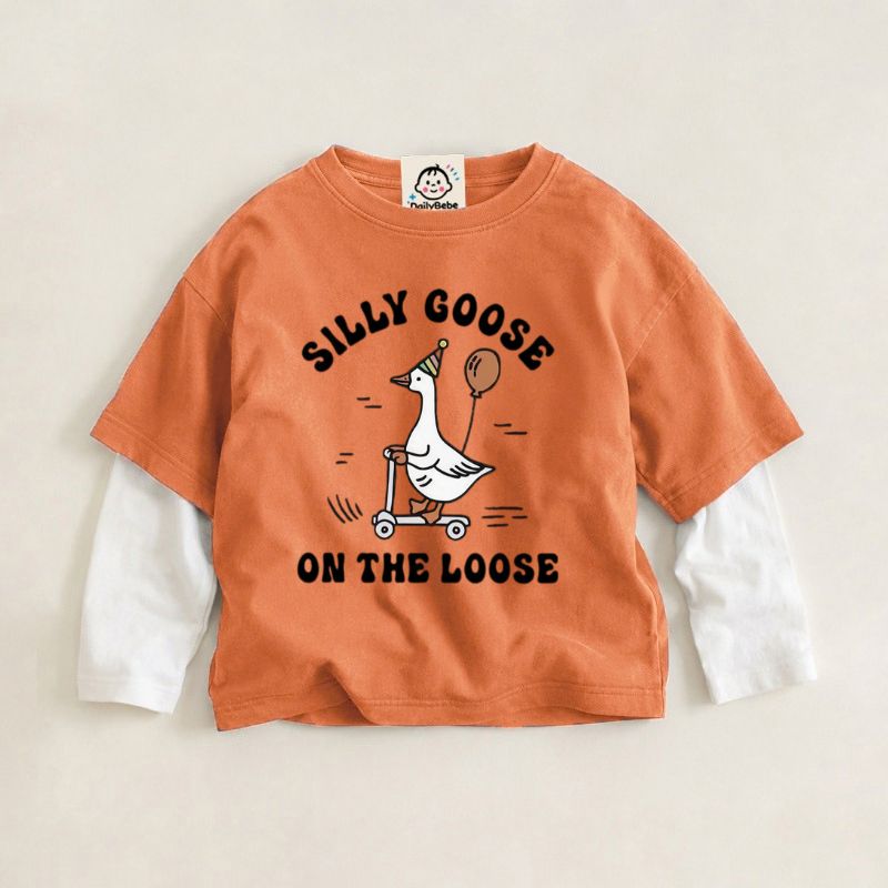 "SILLY GOOSE" Baby & Kids' Printed Two-Piece-Style T-Shirts