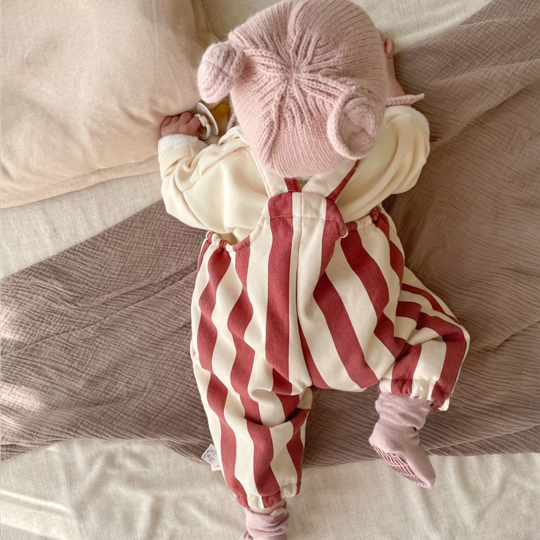 Baby Bear Adjustable Striped Overalls
