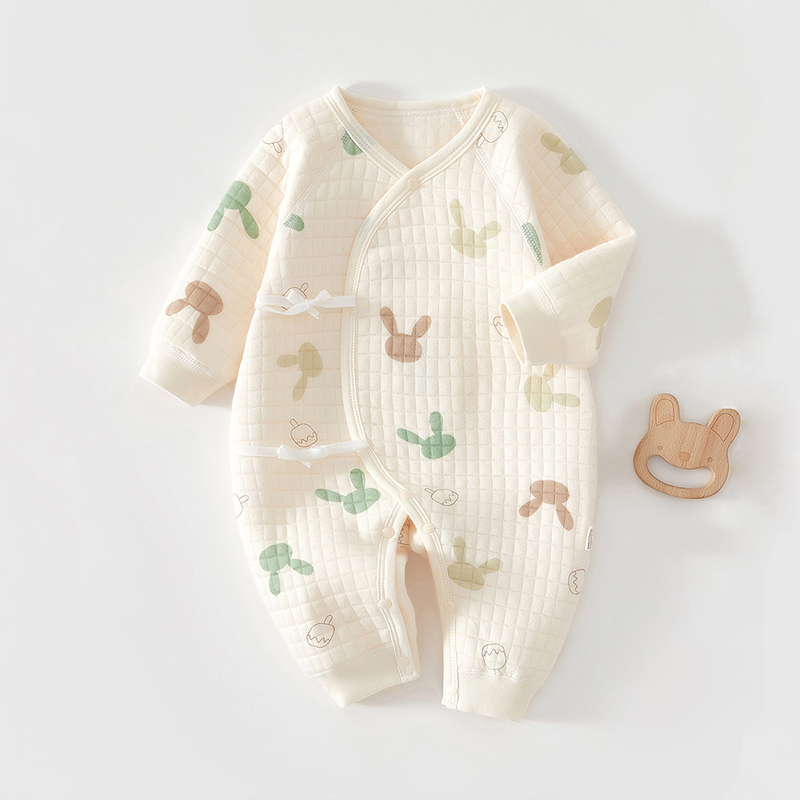 Baby Newborn Colorful Bunny Quilted Romper