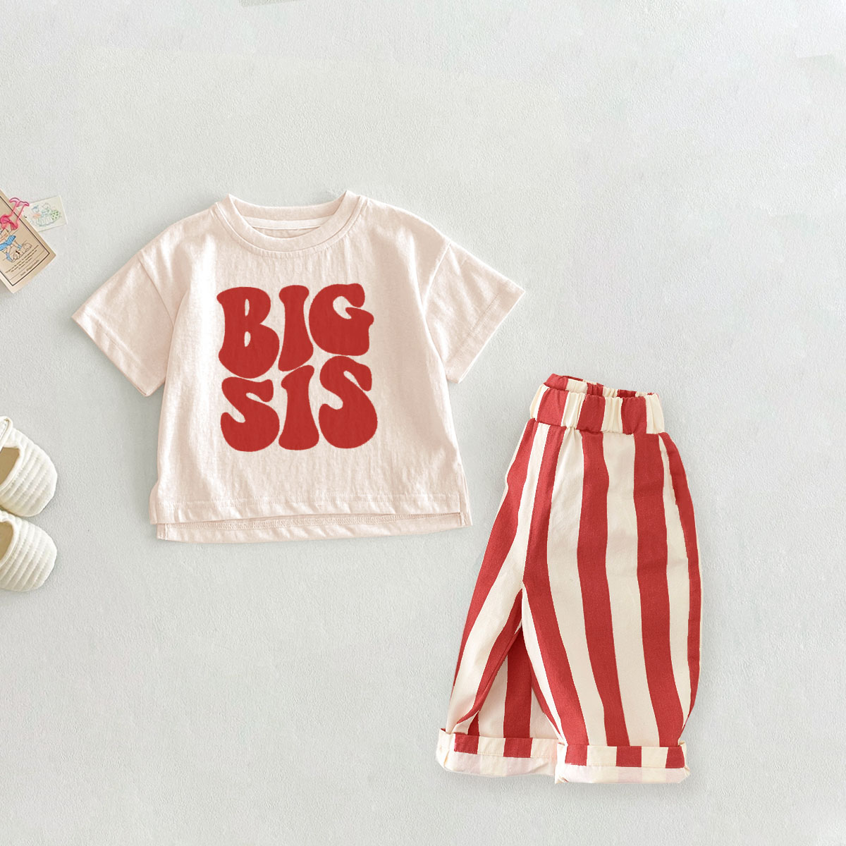 BIG SIS Baby Toddler 2-Piece Casual Pants Set