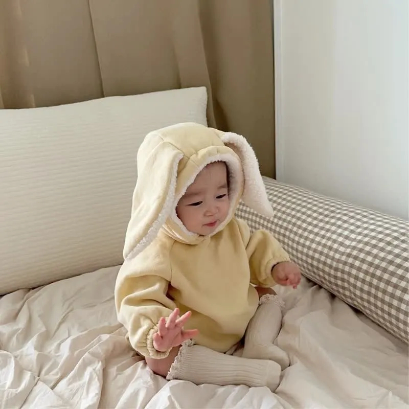 [Copy]Baby Carrot Rabbit Ear Romper with Hat