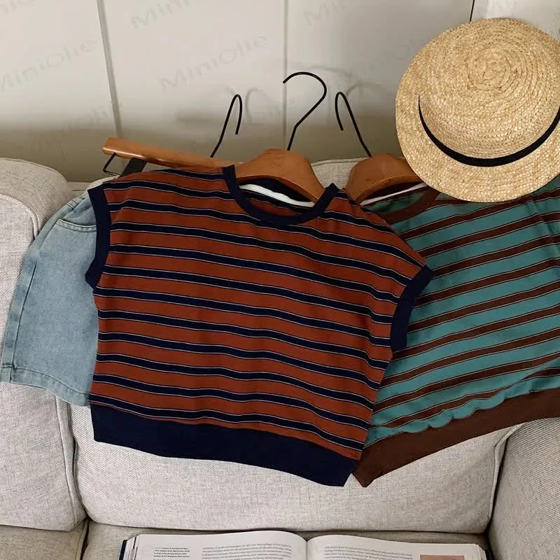 Toddler Contrast Color Stripe Tank Top