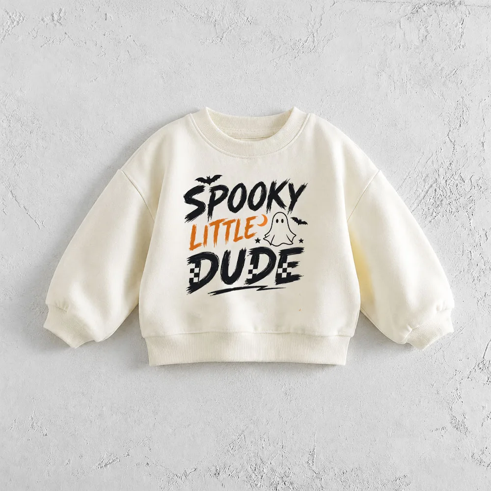 SPOOKY LITTLE DUDE Baby & Kids Ghost Pattern Sweatshirt