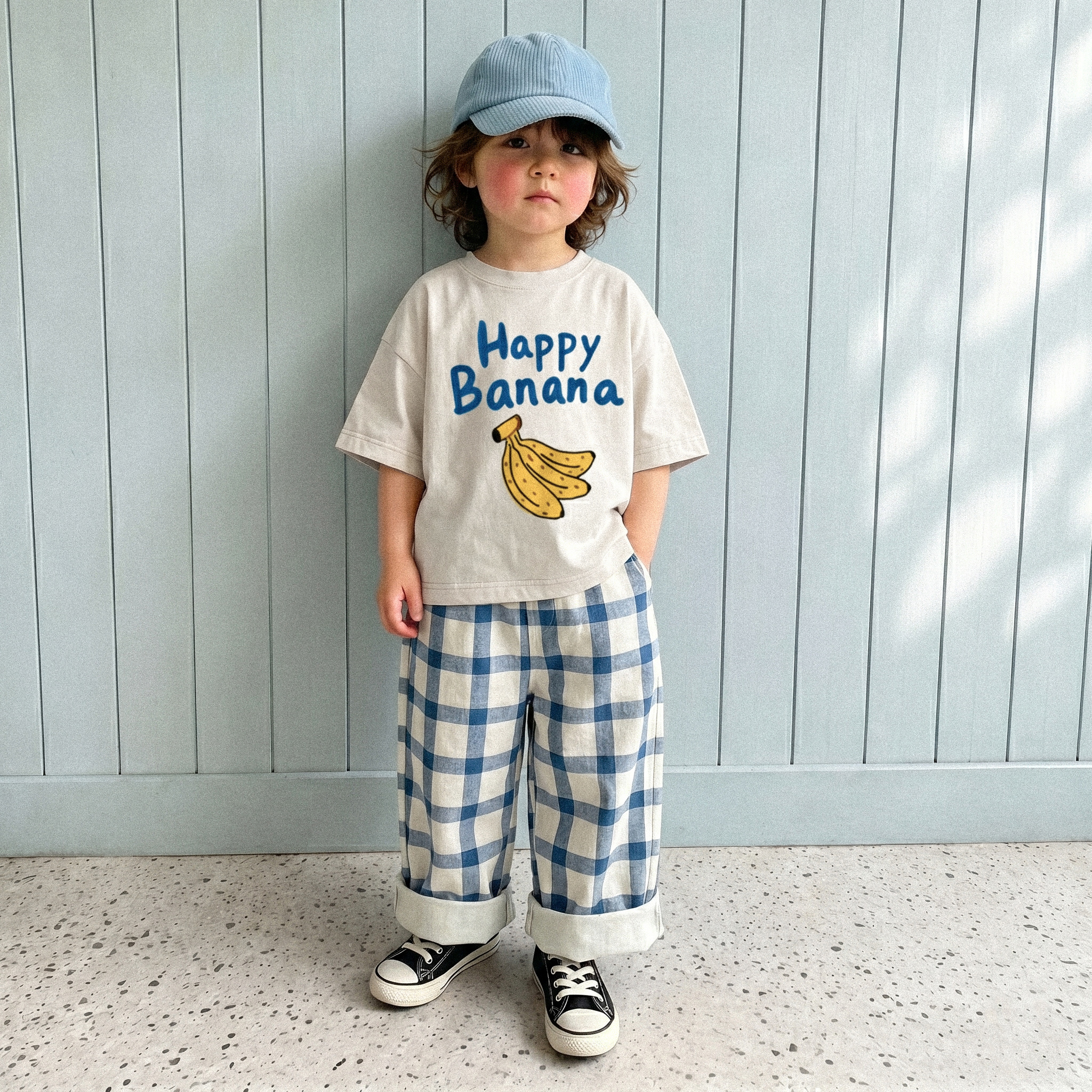 HAPPY BANANA Baby & Kids Plaid 2 Piece Set