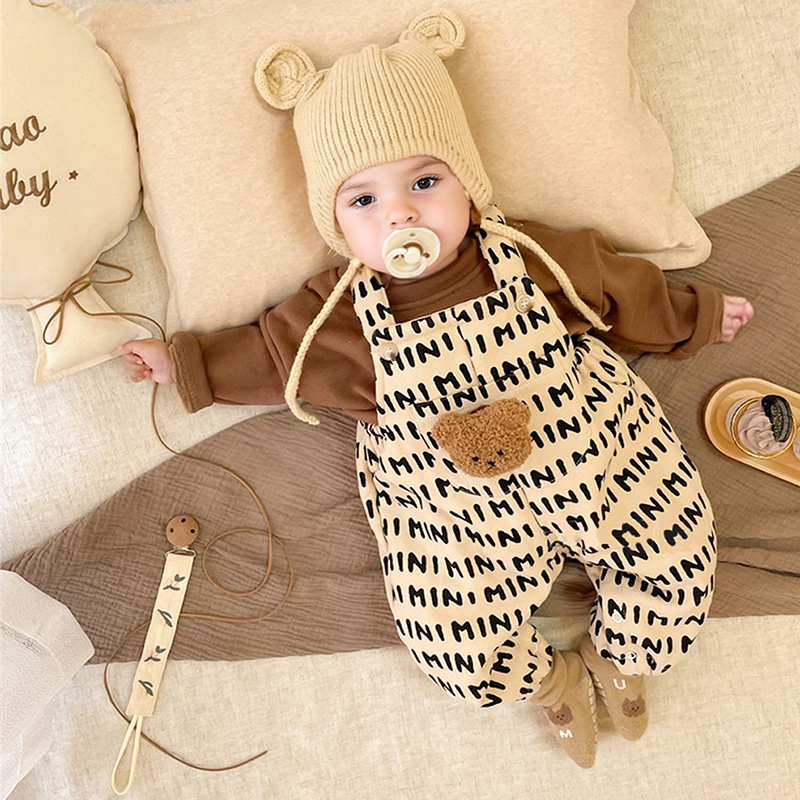 Baby Bear Adjustable Striped Overalls