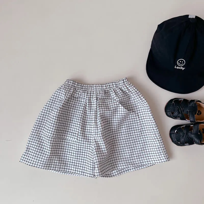 Baby Heart Dots Plaid Basic Shorts