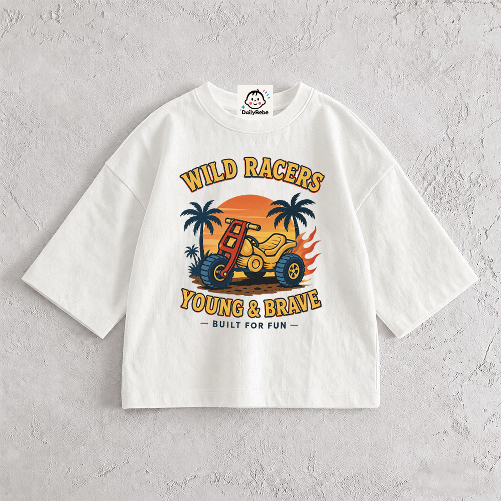 WILD RACERS YOUNG & BRAVE Baby & Kids Truck Print T-Shirt 