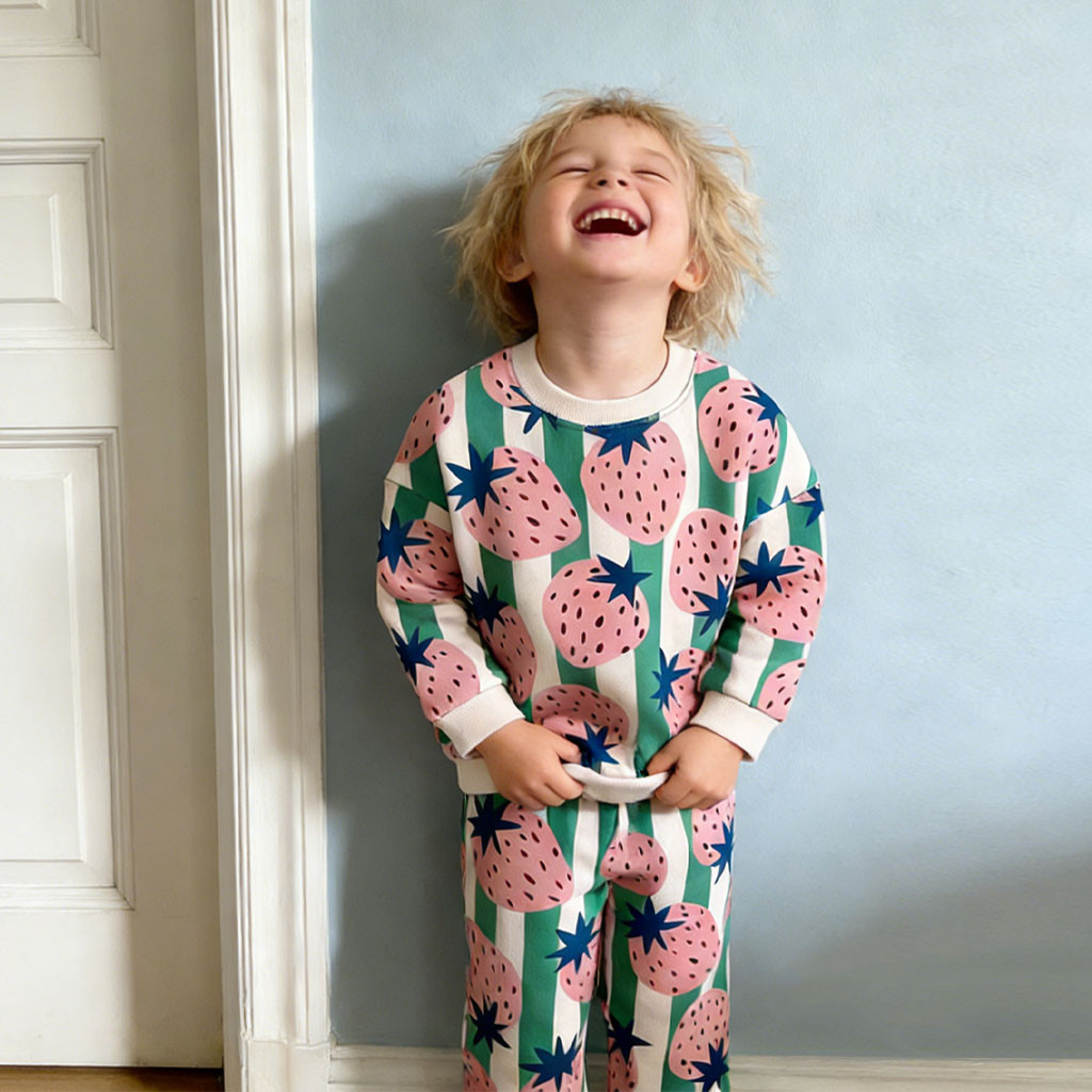 Baby Toddler Strawberry Stripe Pattern 2-Piece Set