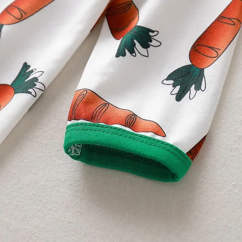 Baby Carrot Rabbit Ear Romper with Hat