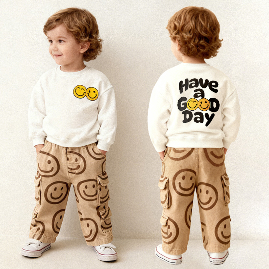 HAVE A GOOD DAY Baby & Kids White Sweatshirt