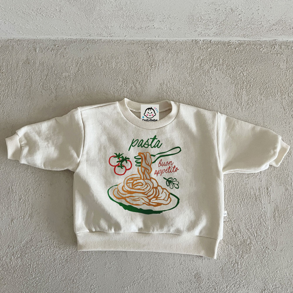 PASTA BUON APPETITO Baby Toddler Pasta Yellow Sweatshirt