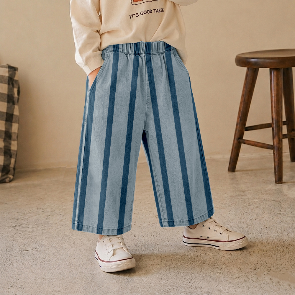 Baby & Kids Stripe Print Denim Pants