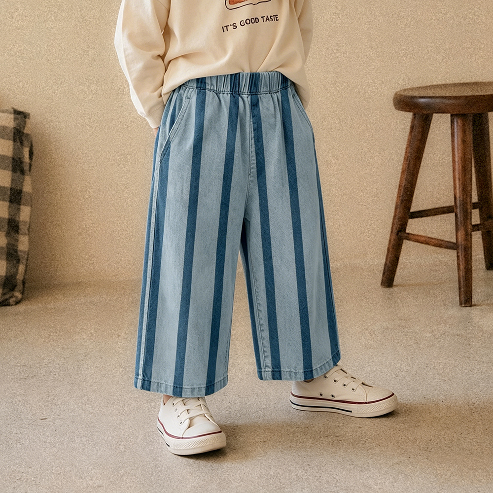 Baby & Kids Stripe Print Denim Pants