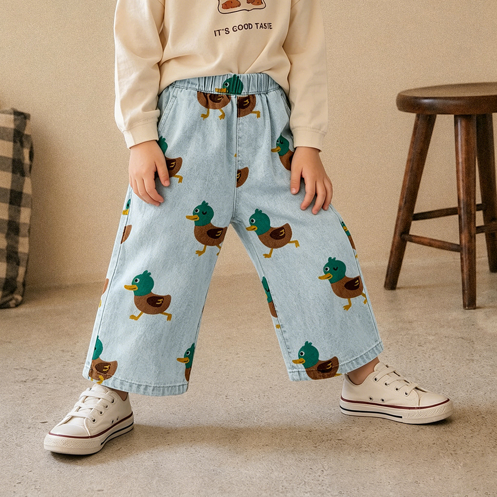 Baby & Kids Duck Print Denim Pants