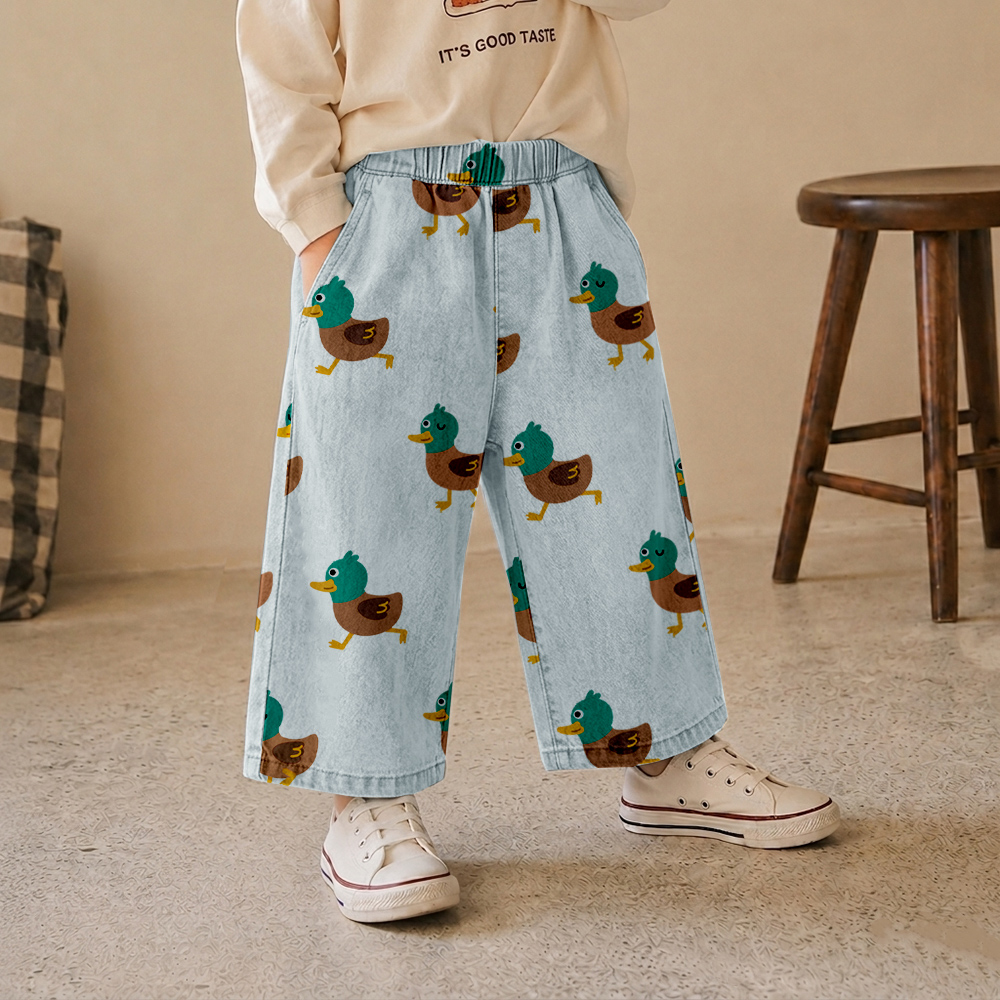 Baby & Kids Duck Print Denim Pants