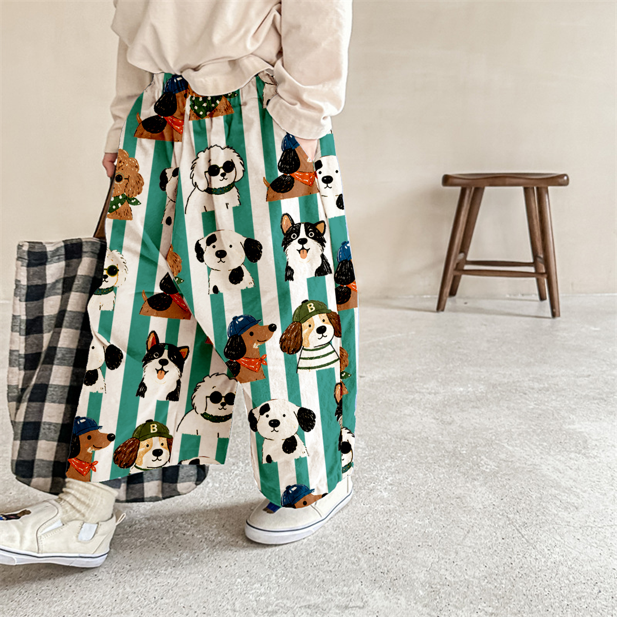 Baby & Kids Dogs Stripe Print Pants