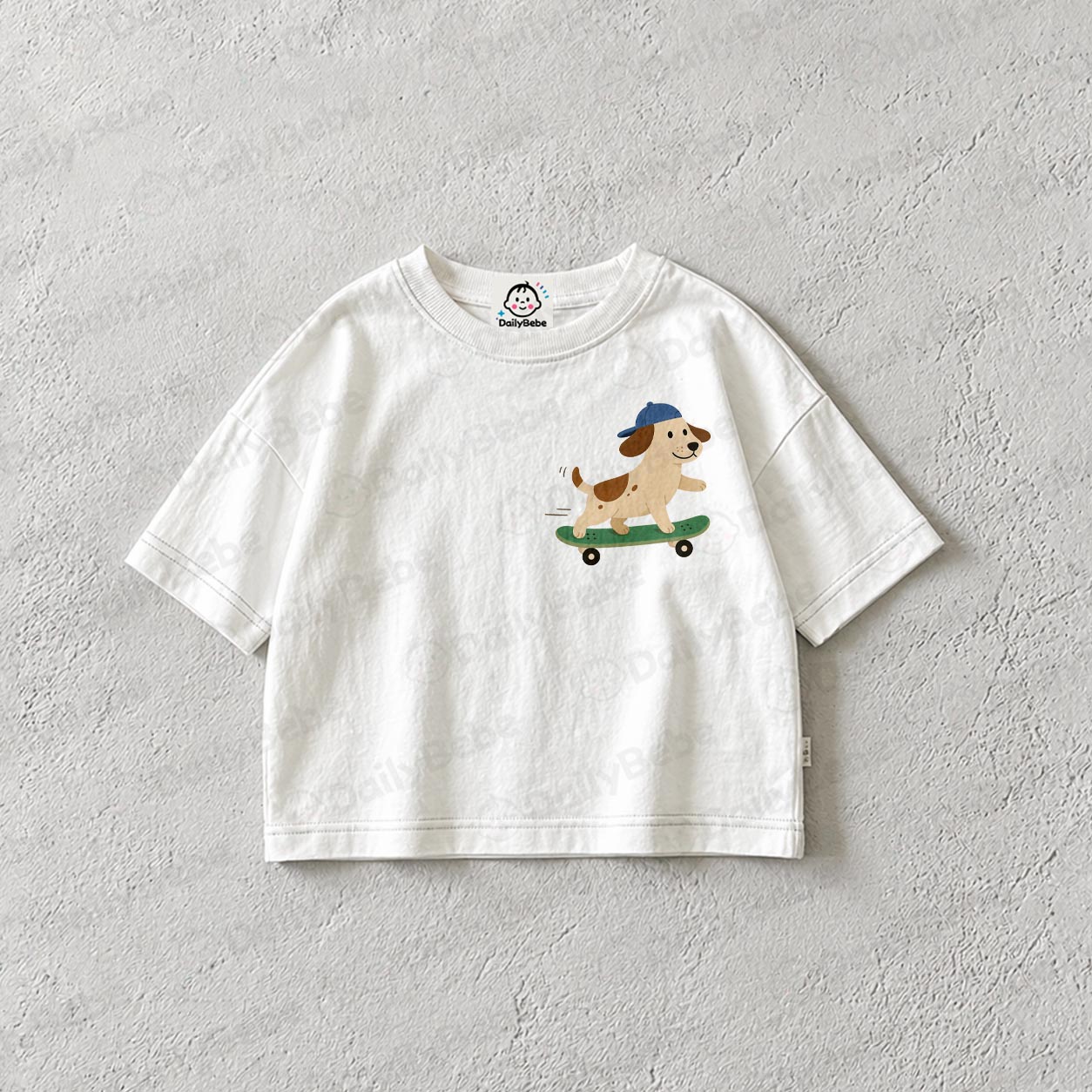 Baby & Kids Skateboarding Dog T-Shirt (6M-12Y)