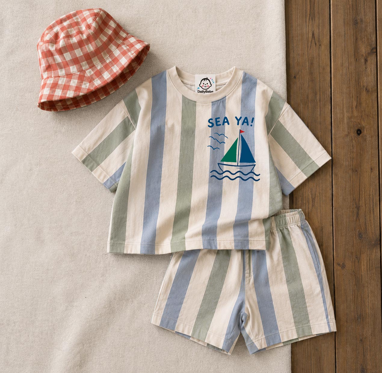 Baby & Kids SEA YA Stripe Tee and Shorts Sets