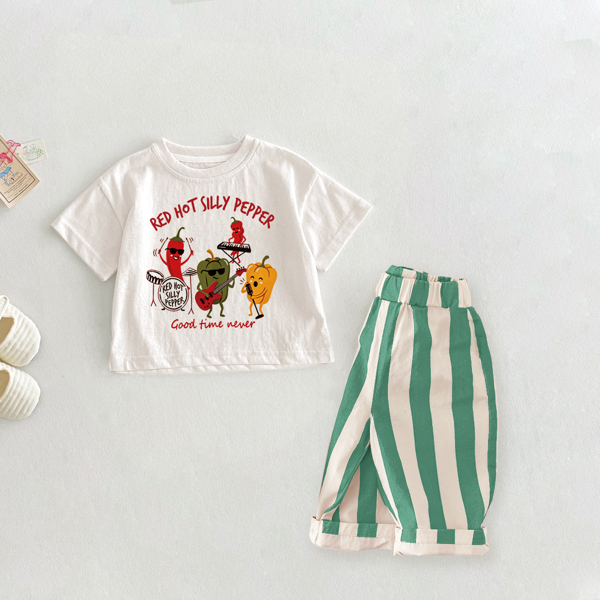 RED HOT SILLY PEPPERS Baby Toddler Chili Peppers 2 Piece Sets