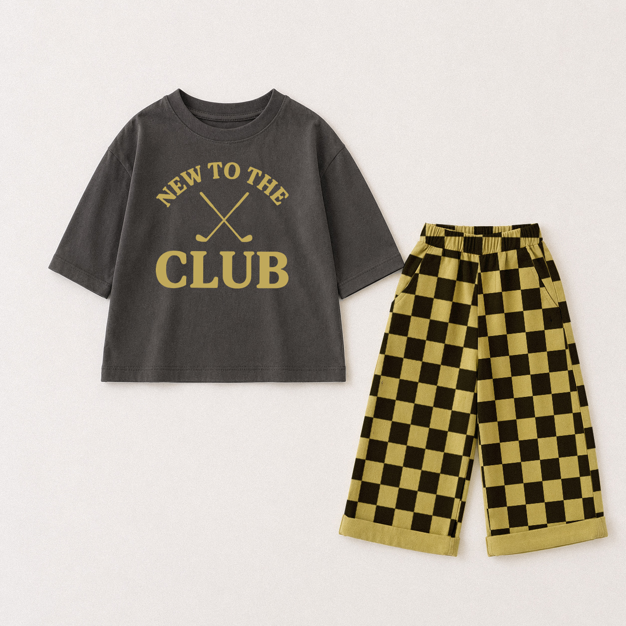 NEW TO THE CLUB Baby & Kids Golf Checkerboard 2 Piece Set