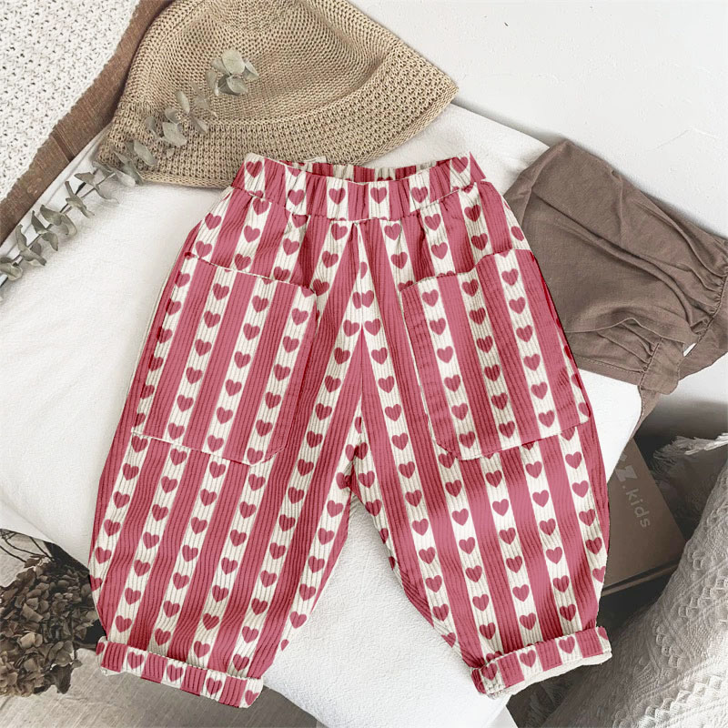 Baby & Kids Heart Stripe Corduroy Pants