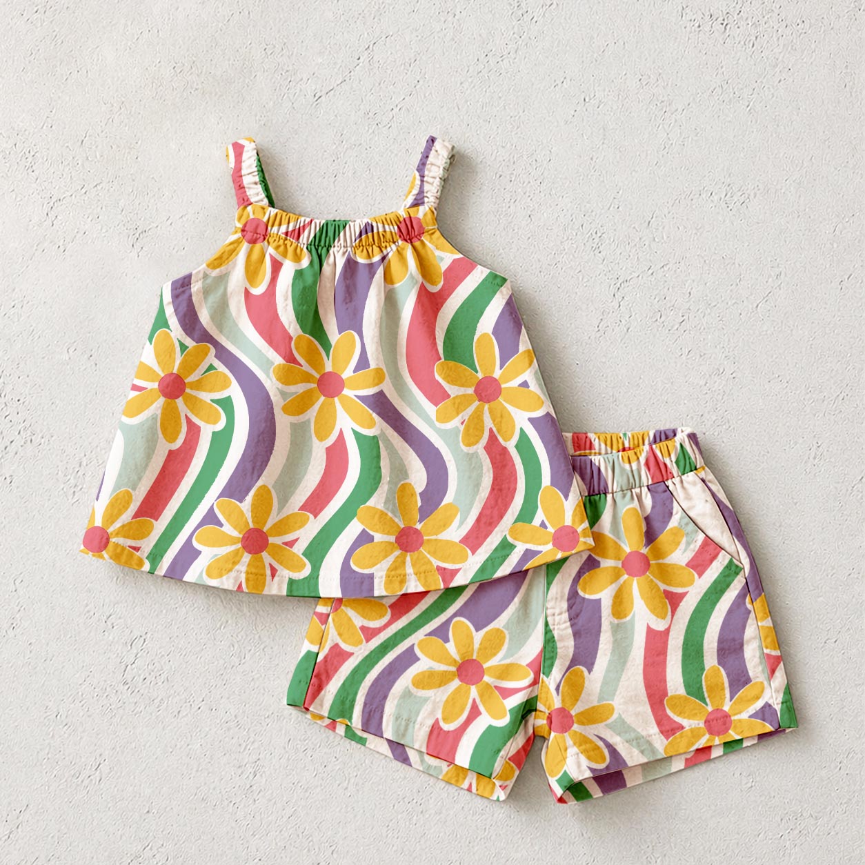 Baby & Kids Colorful Flowers Tank and Shorts Set