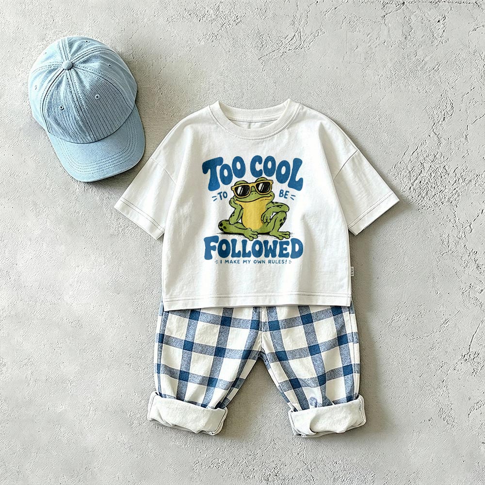 TOO COOL FOLLOWED Baby & Kids Sunglasses Frog Plaid 2 Piece Set