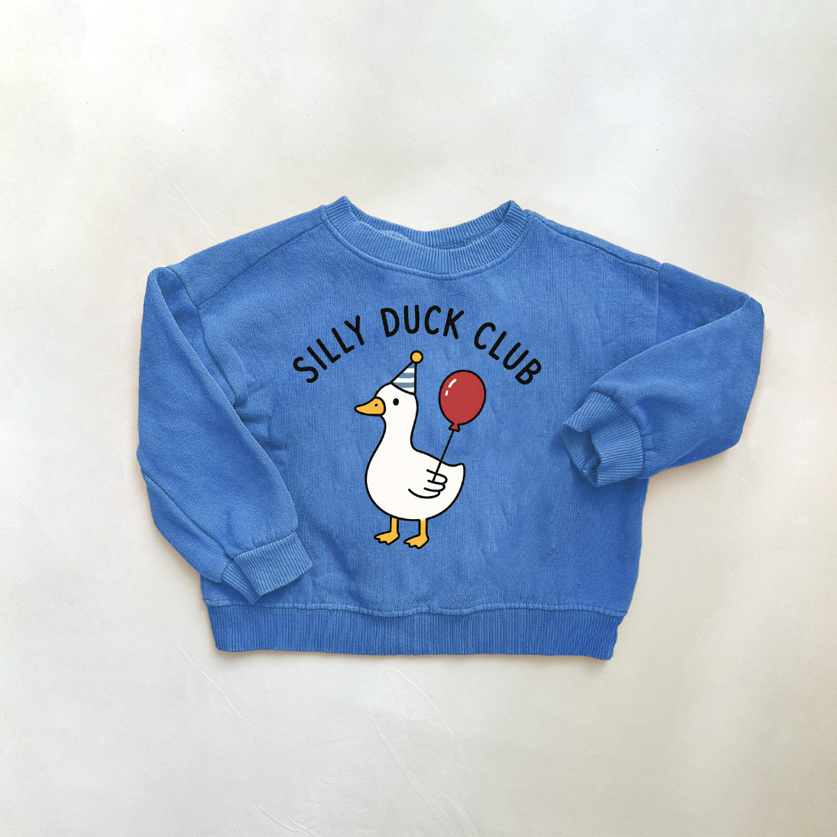 SILLY DUCK CLUB Baby & Kids Pattern Blue Sweatshirt