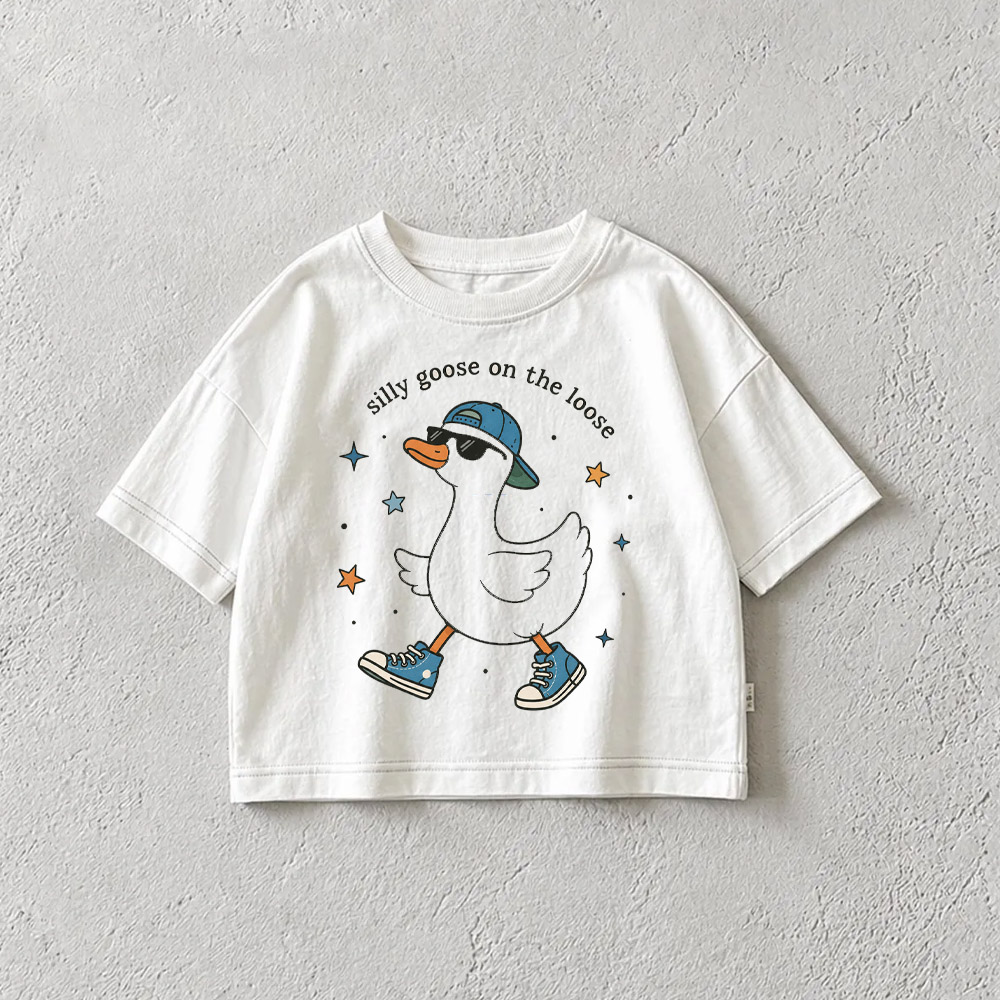 SILLY GOOSE ON THE LOOSE Baby & Kids Goose T-Shirt (6M-12Y)