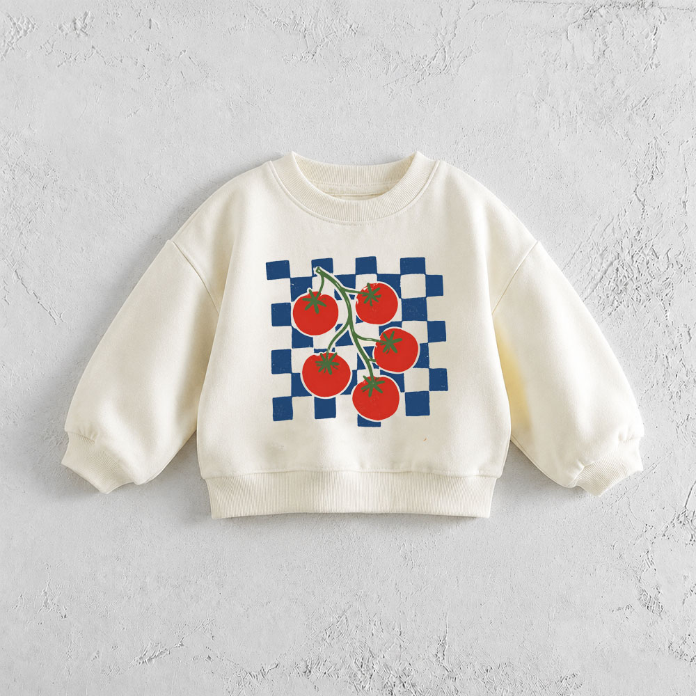 Baby & Kids Tomato Checkerboard Pattern Sweatshirt