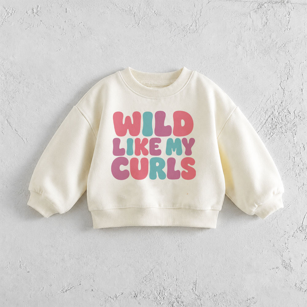 WILD LIKE MY CURLS Baby & Kids Pattern Sweatshirt