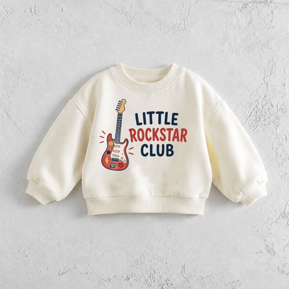 LITTLE ROCKSTAR CLUB Baby & Kids Guitar Pattern Sweatshirt