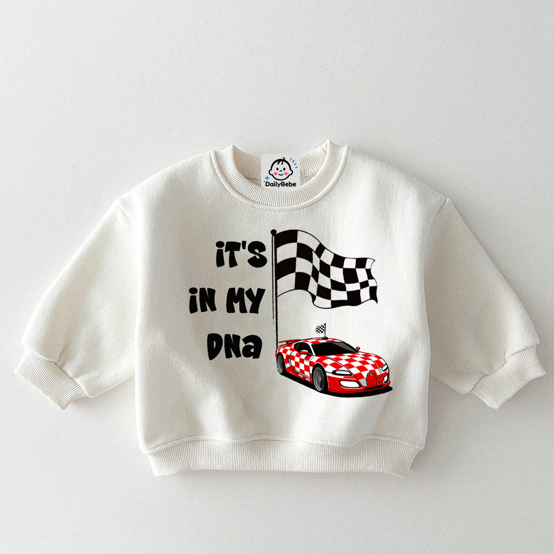IT'S IN MY DNA Baby & Kids Plaid Car Sweatshirt