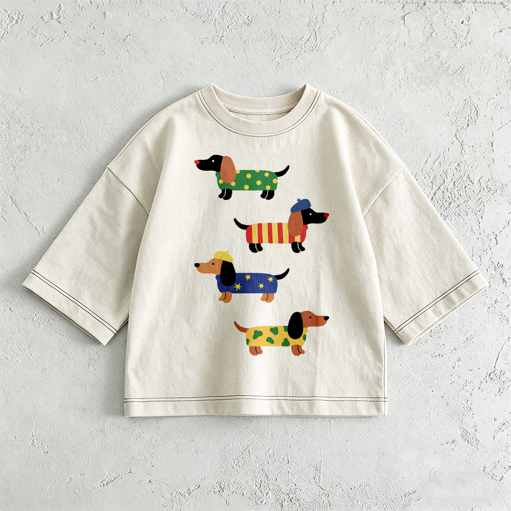 Baby & Kids Striped Dachshund Print T-Shirt (6M-12Y)