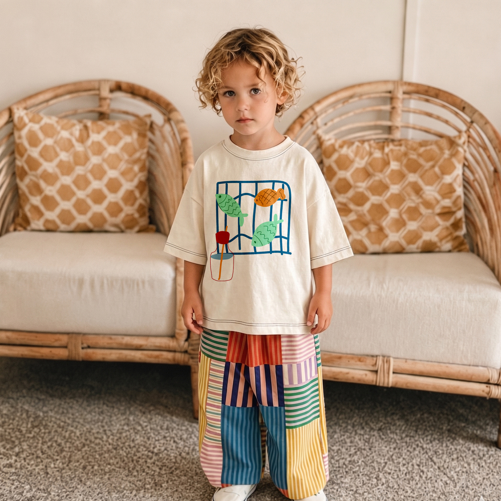 Baby & Kids Fish MILK Print T-Shirt (6M-12Y)