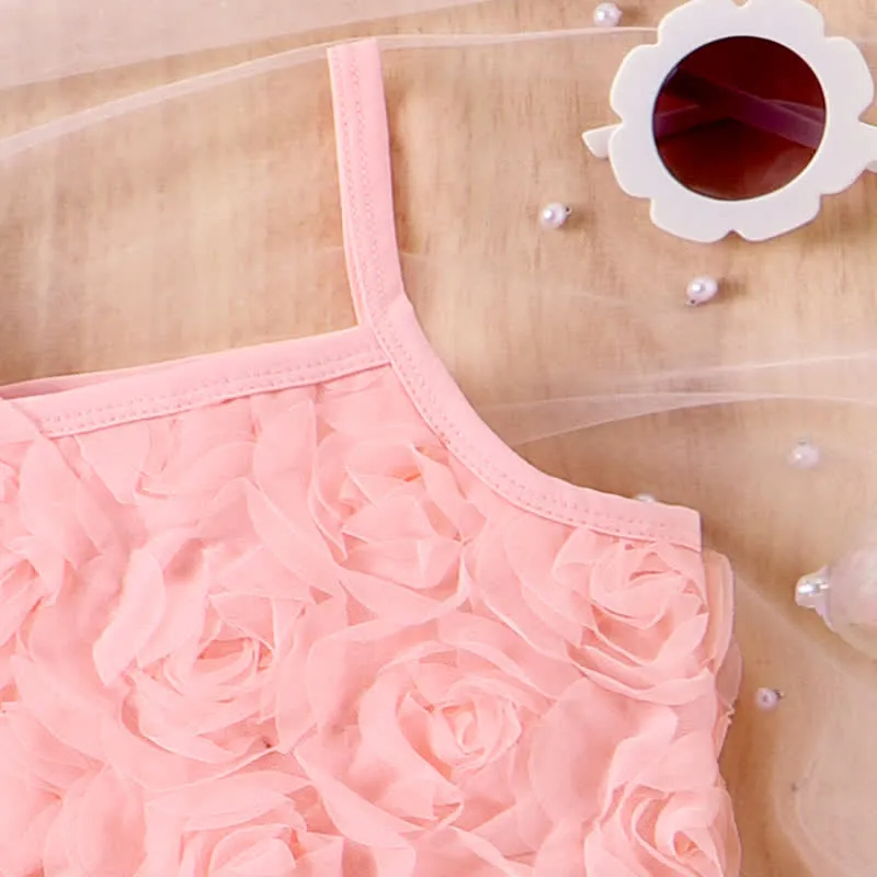 Baby 2-Piece Solid Color Rose Tulle Set