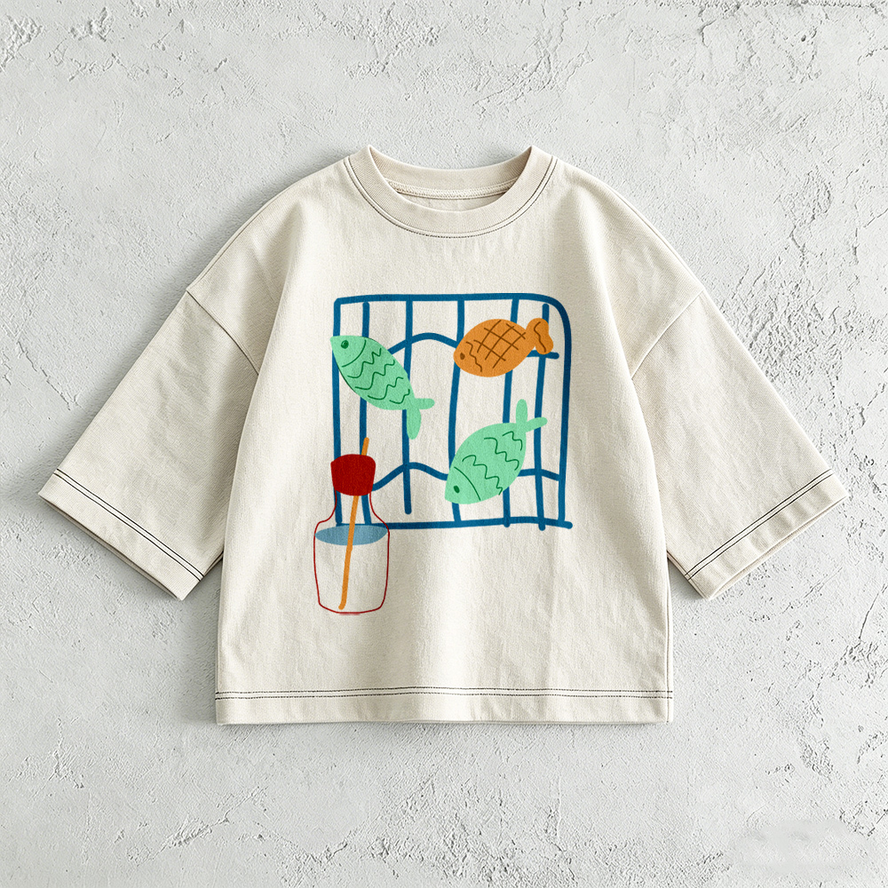 Baby & Kids Fish MILK Print T-Shirt (6M-12Y)