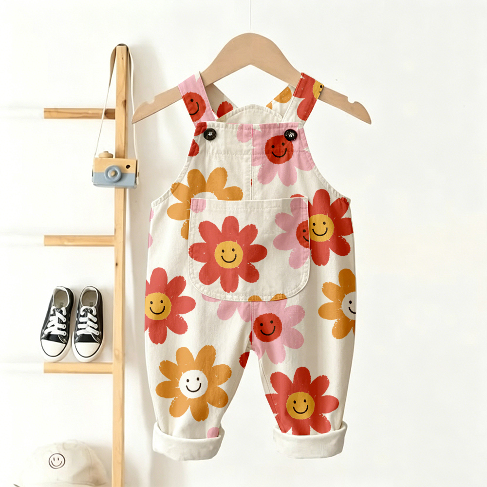 Baby Toddler Colorful Sunflowers Overalls