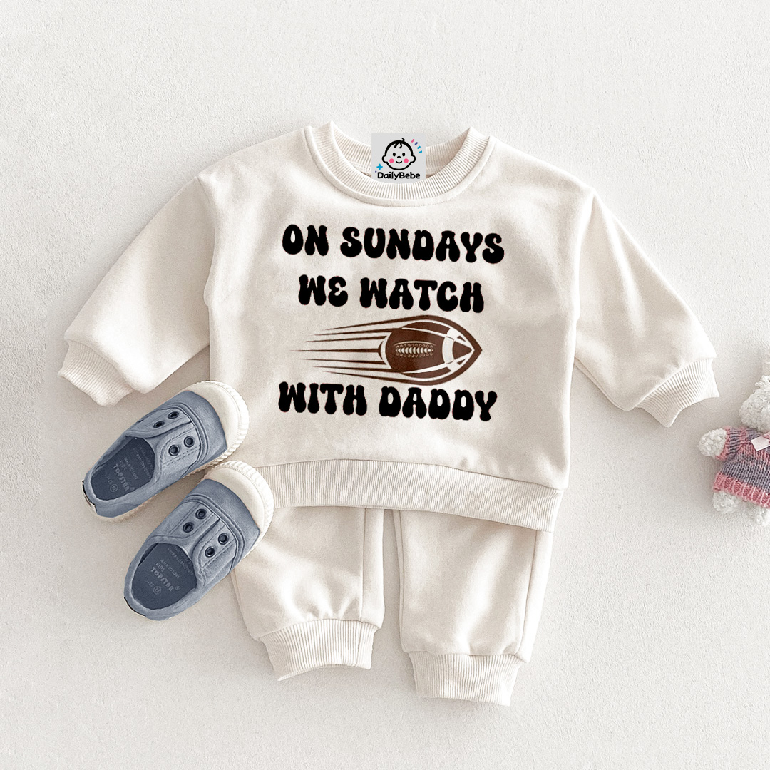 ON SUNDAYS WE WATCH FOOTBALL WITH DADDY Baby & Kids Sweatshirt