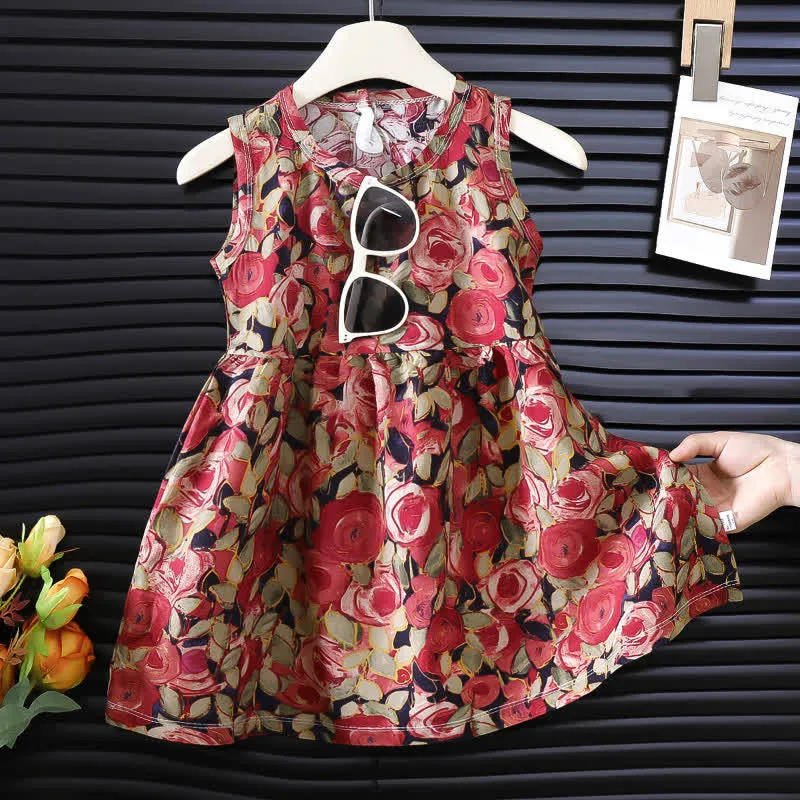 Baby Flower Rainbow Cactus Sleeveless Dress