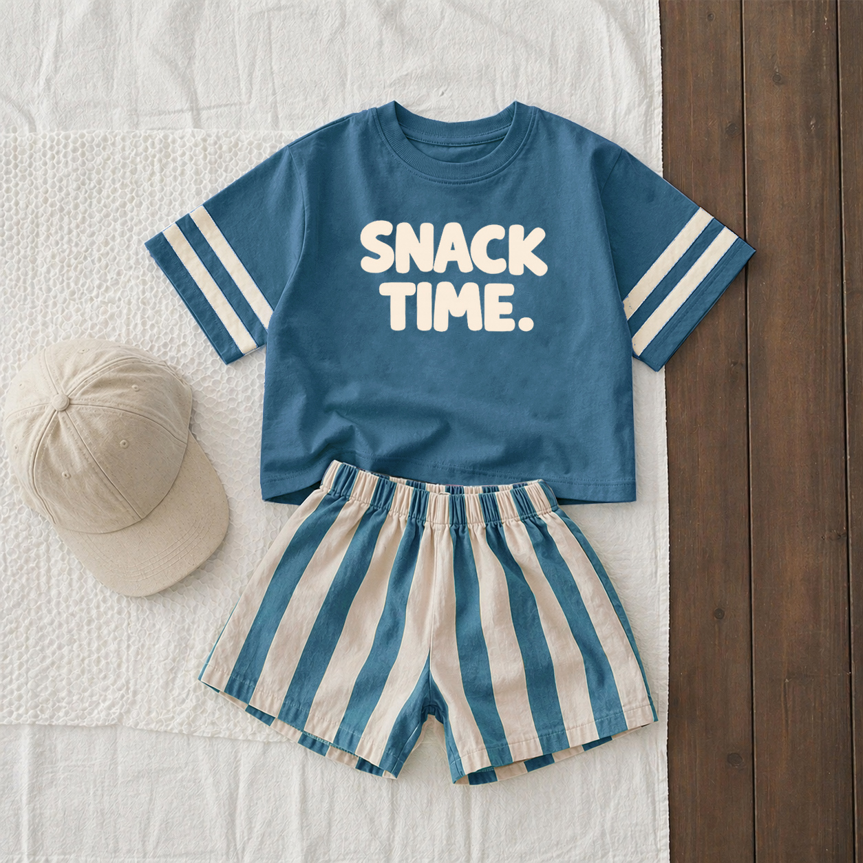 SNACK TIME Baby & Kids Tee and Shorts Sets