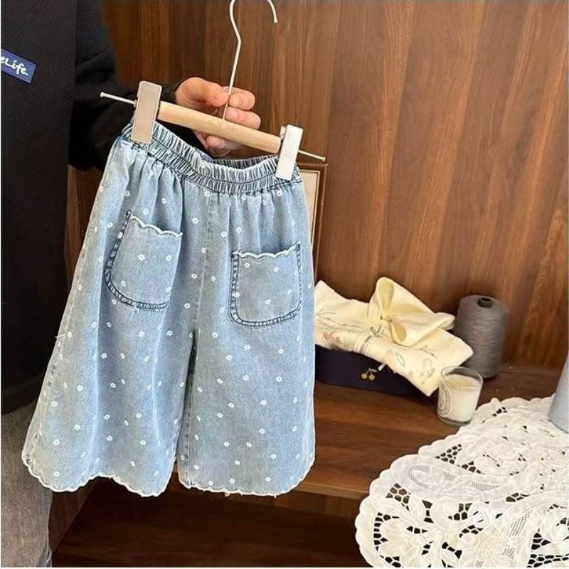 Baby Toddler Girl's Printed Denim Nine Pants
