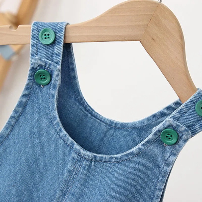 Toddler Double Pocket Fruit Denim Overalls