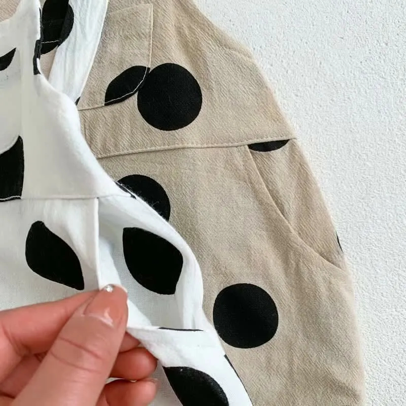 Baby Vintage Polka Dot Overall and Hat Set